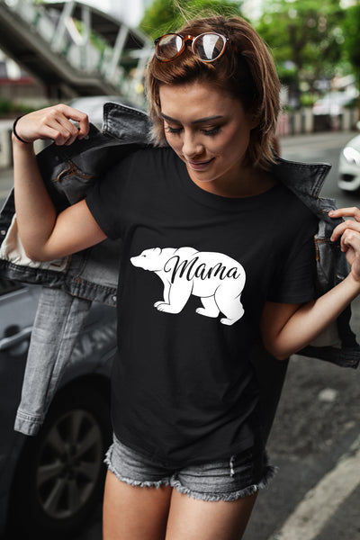 Mama Bear Shirt for Women Best mom Shirts with Sayings Cool Mothers Day Casual tee