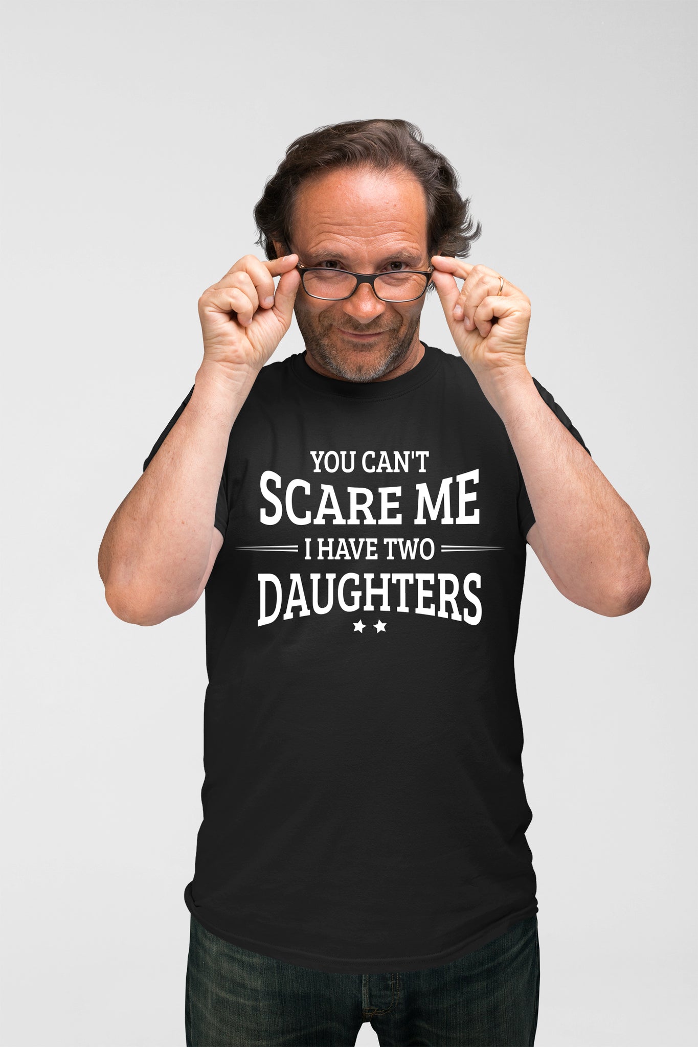 Funny Dad Shirt, You Cant Scare Me I Have Two Daughters L / Royal Blue