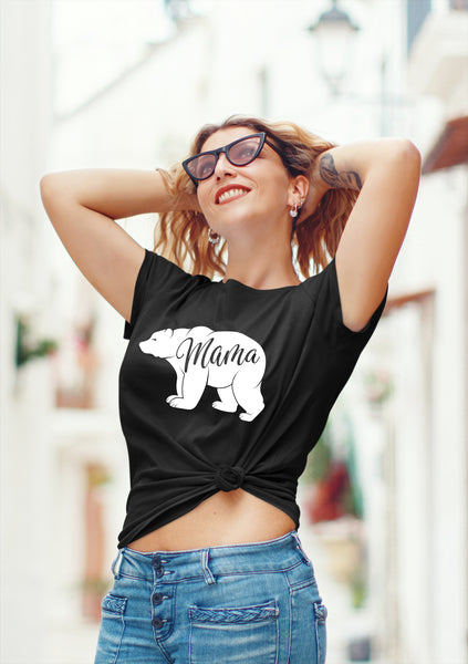 Mama Bear Shirt for Women Best mom Shirts with Sayings Cool Mothers Day Casual tee