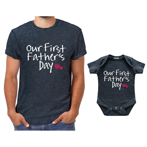 Our First Fathers Day Father Son Matching Shirts Father Daughter Gift for Father's