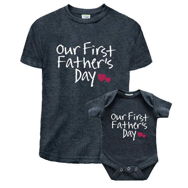 Our First Fathers Day Father Son Matching Shirts Father Daughter Gift for Father's