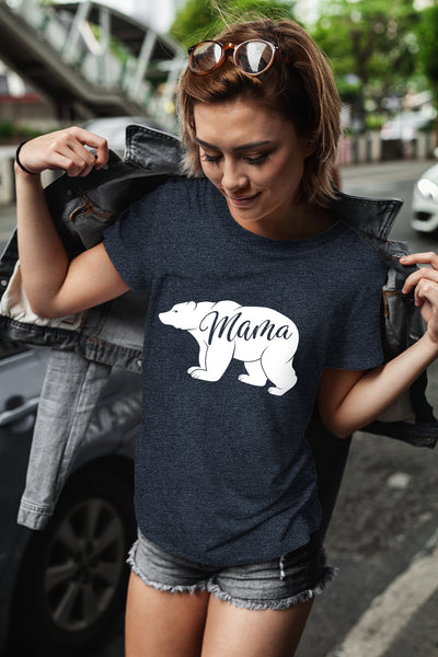 Mama Bear Shirt for Women Best mom Shirts with Sayings Cool Mothers Day Casual tee