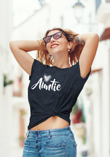 Auntie Shirt for Women Tops Aunt Gifts Shirts Cool Blessed Best Casual Graphic tee