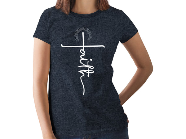 Faith Shirts for Women Christian Tshirts Over Fear Cross Hope Love Church Tops