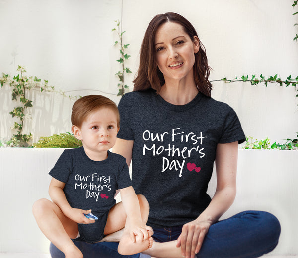 Our First Mothers Day Matching Outfit Baby Gifts for New mom Shirt for Daughter