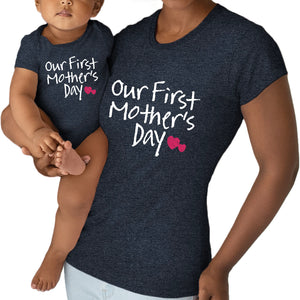 Our First Mothers Day Matching Outfit Baby Gifts for New mom Shirt for Daughter