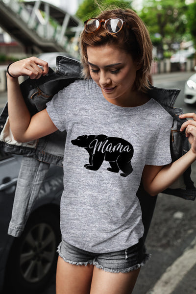 Mama Bear Shirt for Women Best mom Shirts with Sayings Cool Mothers Day Casual tee