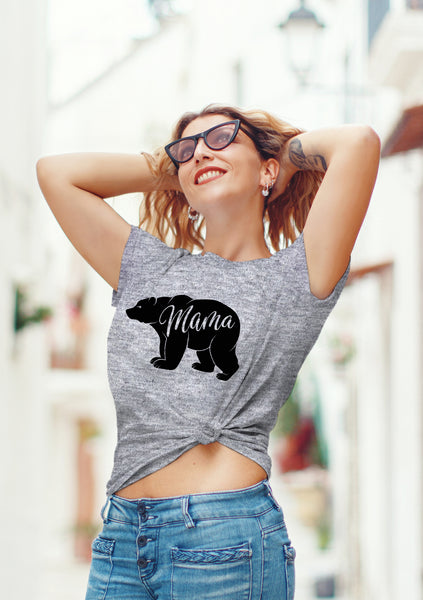 Mama Bear Shirt for Women Best mom Shirts with Sayings Cool Mothers Day Casual tee