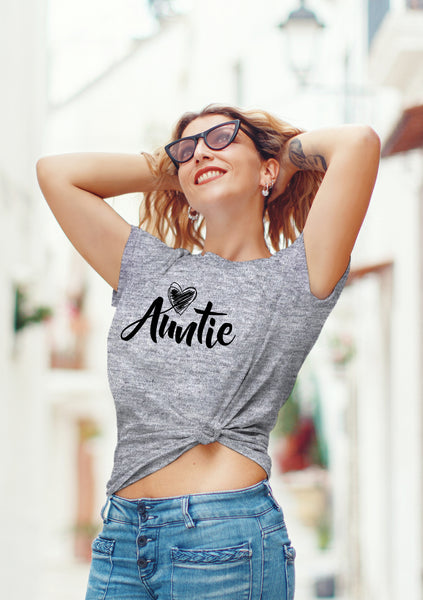 Auntie Shirt for Women Tops Aunt Gifts Shirts Cool Blessed Best Casual Graphic tee