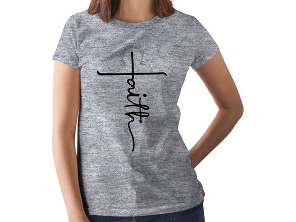 Faith Shirts for Women Christian Tshirts Over Fear Cross Hope Love Church Tops