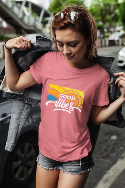 Good Vibes Shirt Women top Graphic tee Girls Casual Funny Cute Sayings Tshirt