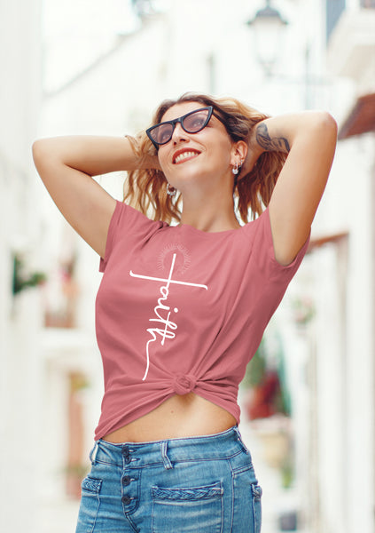 Faith Shirts for Women Christian Tshirts Over Fear Cross Hope Love Church Tops