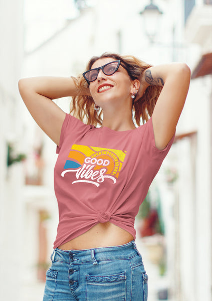 Good Vibes Shirt Women top Graphic tee Girls Casual Funny Cute Sayings Tshirt