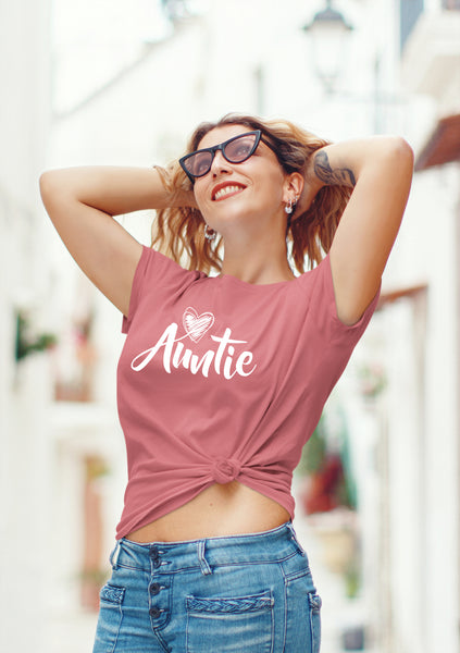 Auntie Shirt for Women Tops Aunt Gifts Shirts Cool Blessed Best Casual Graphic tee