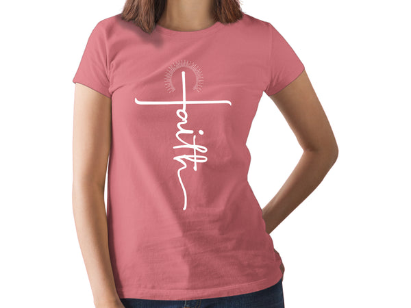 Faith Shirts for Women Christian Tshirts Over Fear Cross Hope Love Church Tops