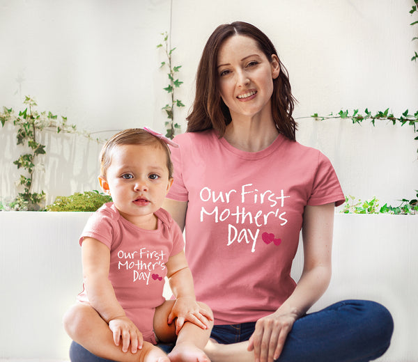 Our First Mothers Day Matching Outfit Baby Gifts for New mom Shirt for Daughter