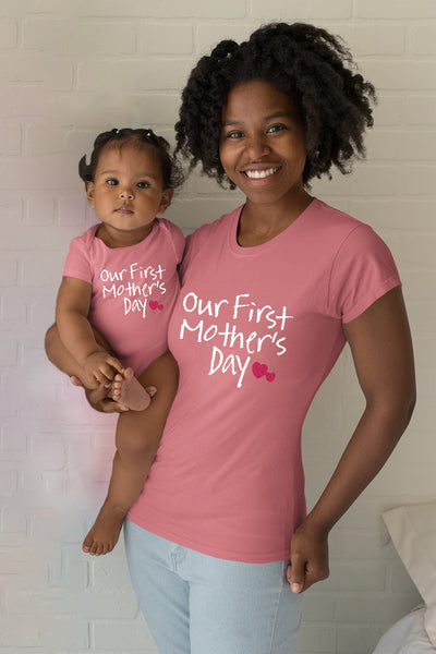 Our First Mothers Day Matching Outfit Baby Gifts for New mom Shirt for Daughter