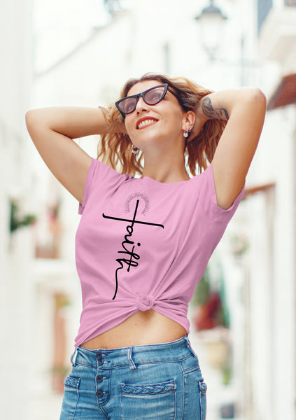 Faith Shirts for Women Christian Tshirts Over Fear Cross Hope Love Church Tops