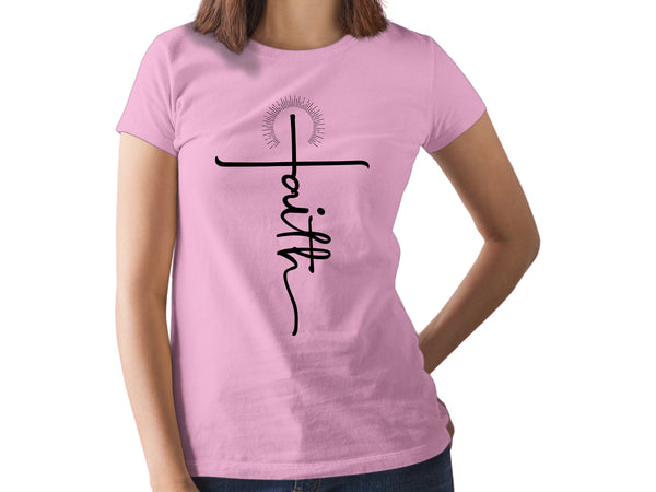 Faith Shirts for Women Christian Tshirts Over Fear Cross Hope Love Church Tops