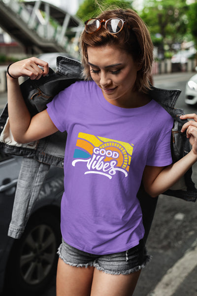 Good Vibes Shirt Women top Graphic tee Girls Casual Funny Cute Sayings Tshirt