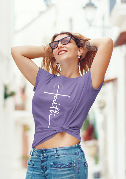 Faith Shirts for Women Christian Tshirts Over Fear Cross Hope Love Church Tops