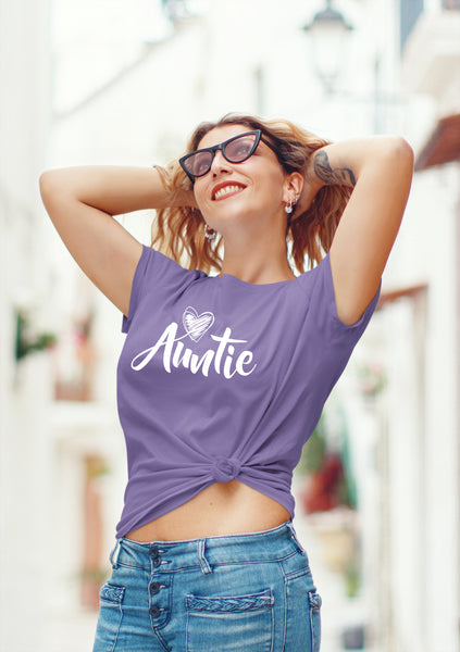 Auntie Shirt for Women Tops Aunt Gifts Shirts Cool Blessed Best Casual Graphic tee