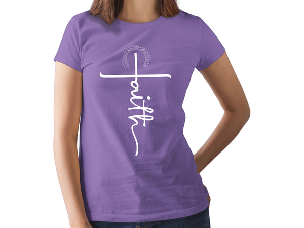 Faith Shirts for Women Christian Tshirts Over Fear Cross Hope Love Church Tops