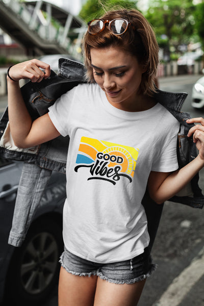 Good Vibes Shirt Women top Graphic tee Girls Casual Funny Cute Sayings Tshirt