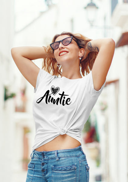 Auntie Shirt for Women Tops Aunt Gifts Shirts Cool Blessed Best Casual Graphic tee