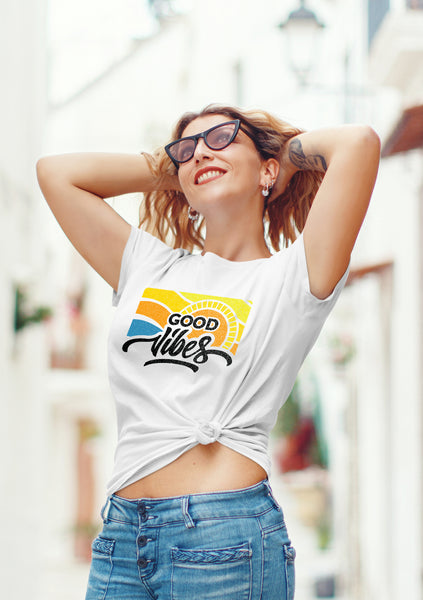 Good Vibes Shirt Women top Graphic tee Girls Casual Funny Cute Sayings Tshirt